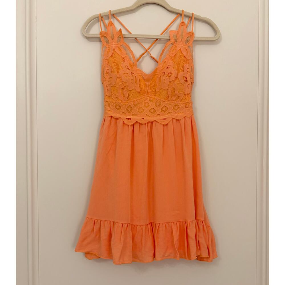 Lace Bralette Summer Dress - Francescas - Orange Creamsicle